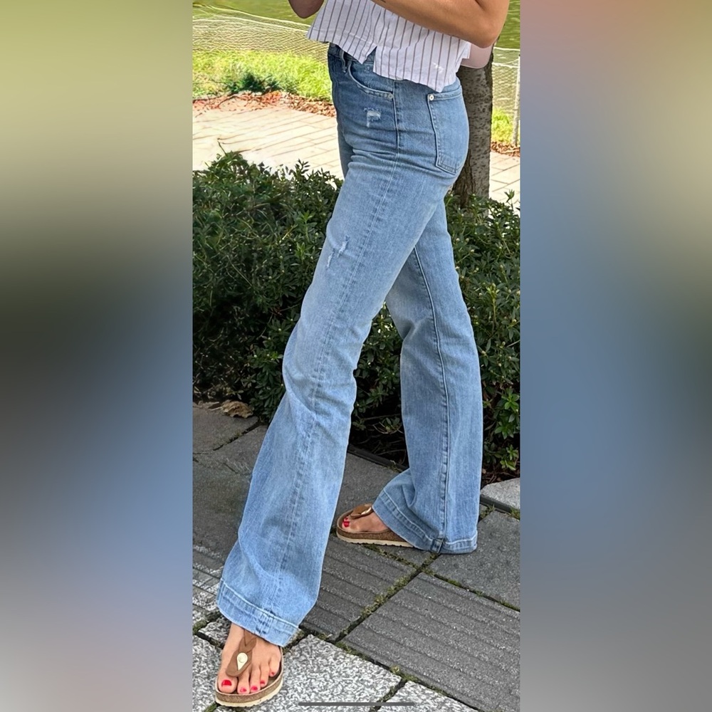 7 For All Mankind Light Blue Flare Jeans